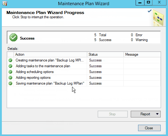 create-log-backup-maintenance-plan-in-sql-server-2016